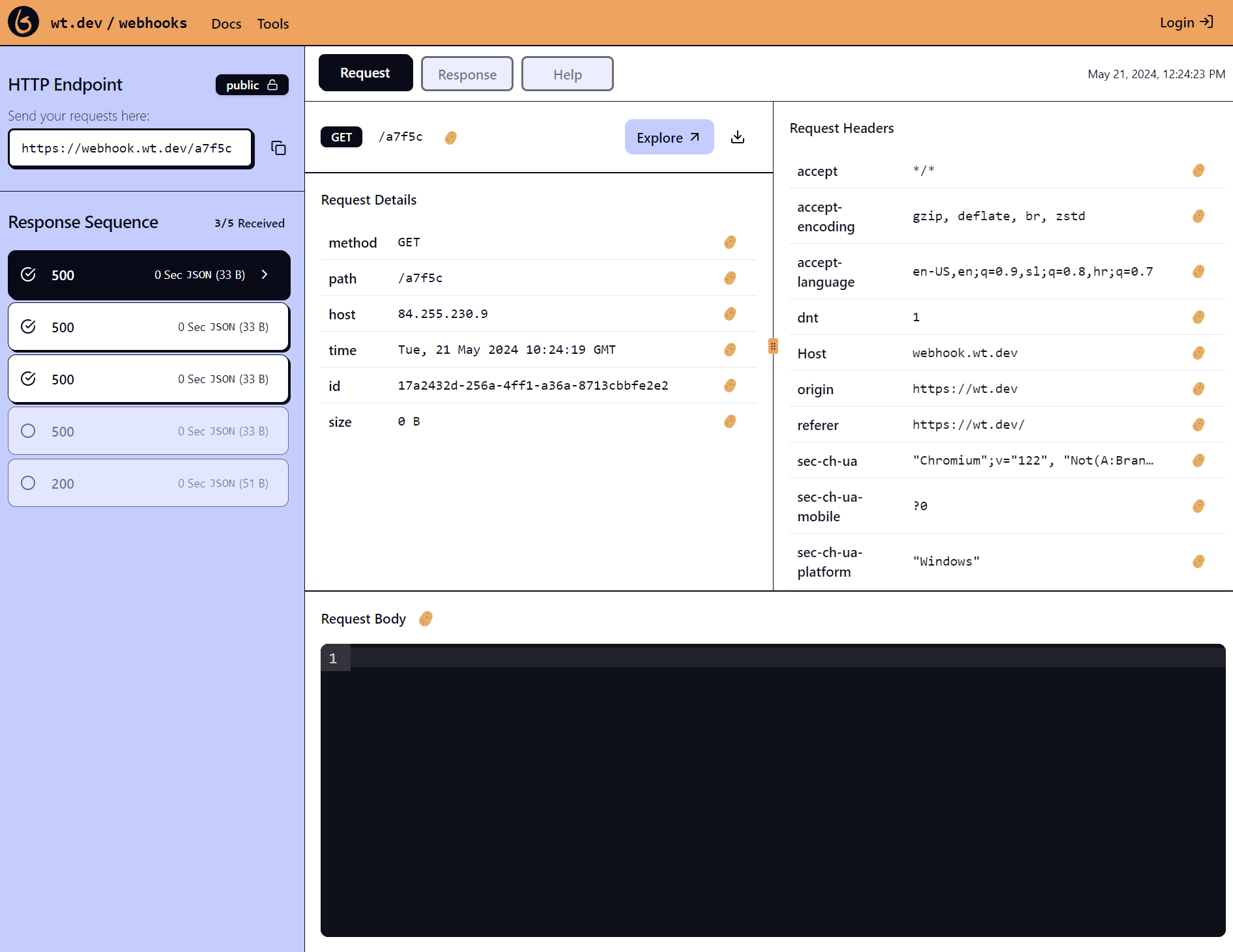 Sequential webhook details